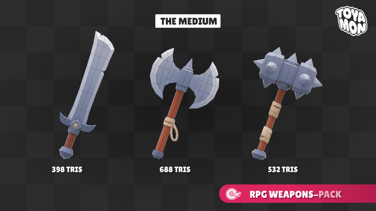 Stylized Weapons Pack - Low poly