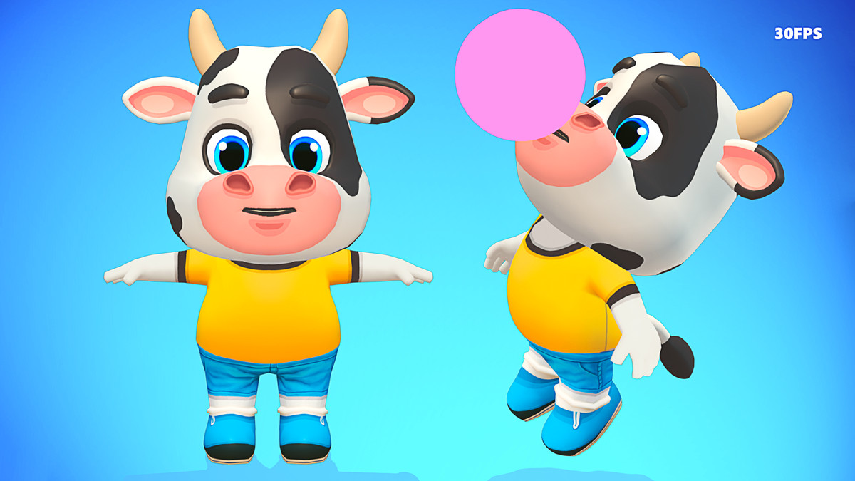 Cow Bull Oxen Animated