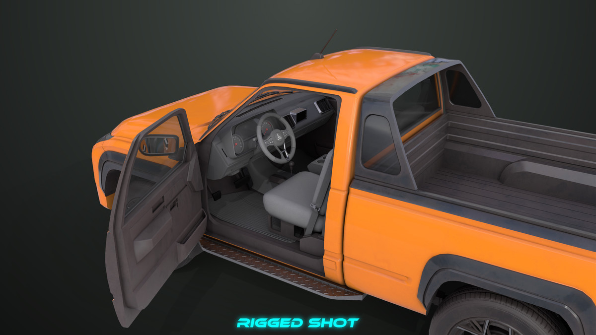 Pickup Truck01 Orange URP HDRP Textures