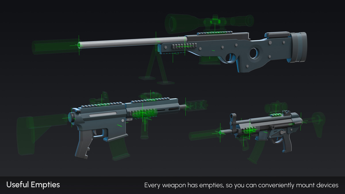 Firearms - Low Poly 3D Models Pack