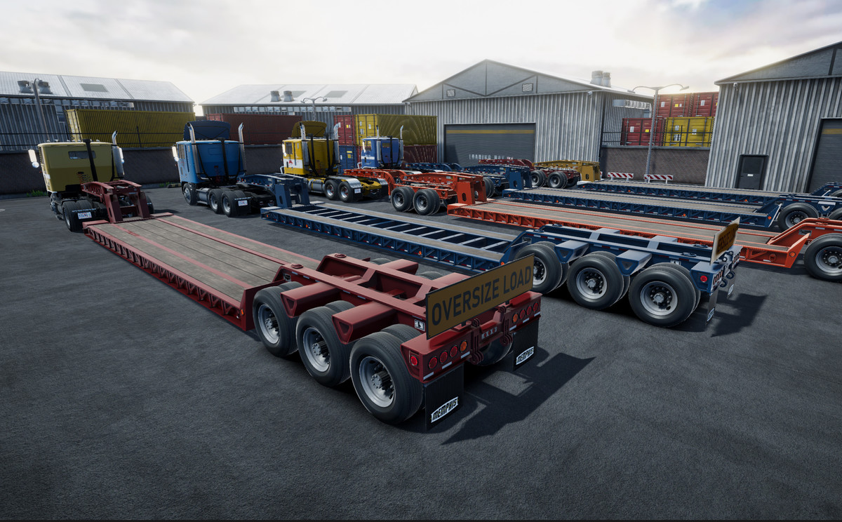 80s Cabover Truck with lowboy trailer