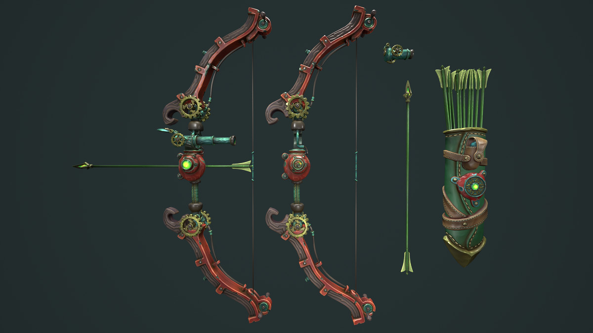Steampunk bow quiver arrow