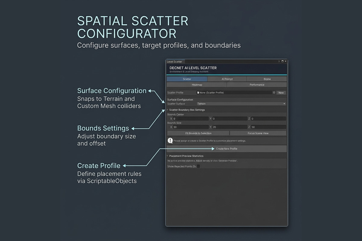 AI LEVEL SCATTER - The Ultimate AI-Powered Level Design Suite for Unity