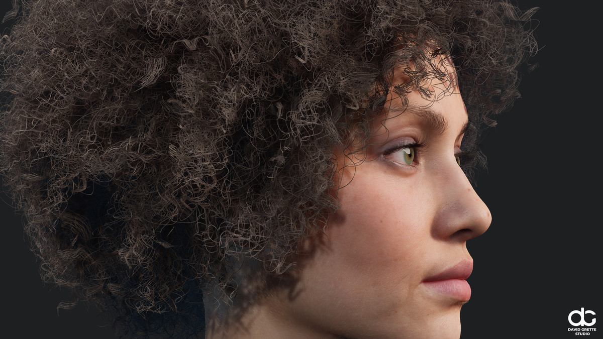 Realistic female hairstyles, pack #1 | Rigged hair, game-ready, low-poly