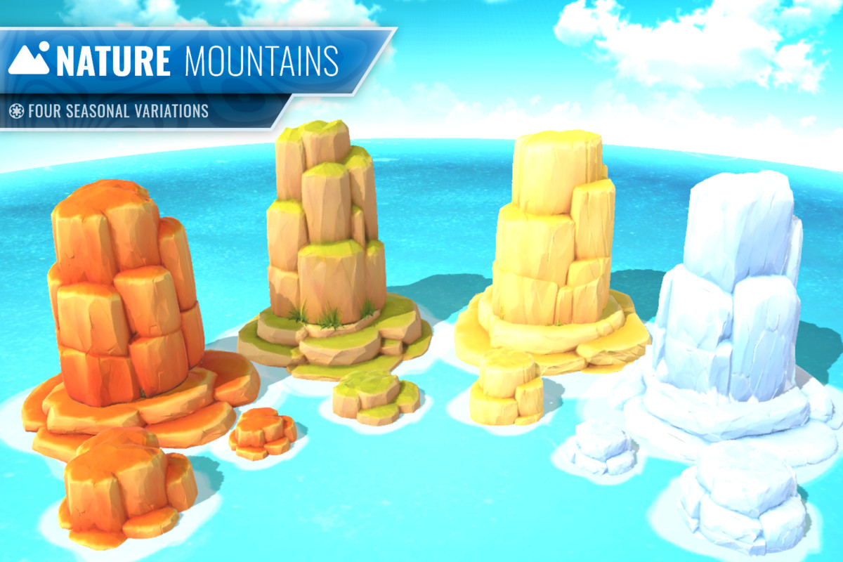 Stylized Nature Pack - Four Seasons (LOD, Optimized, Atlas)