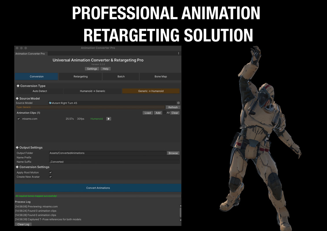 Universal Animation Converter & Retargeting Pro