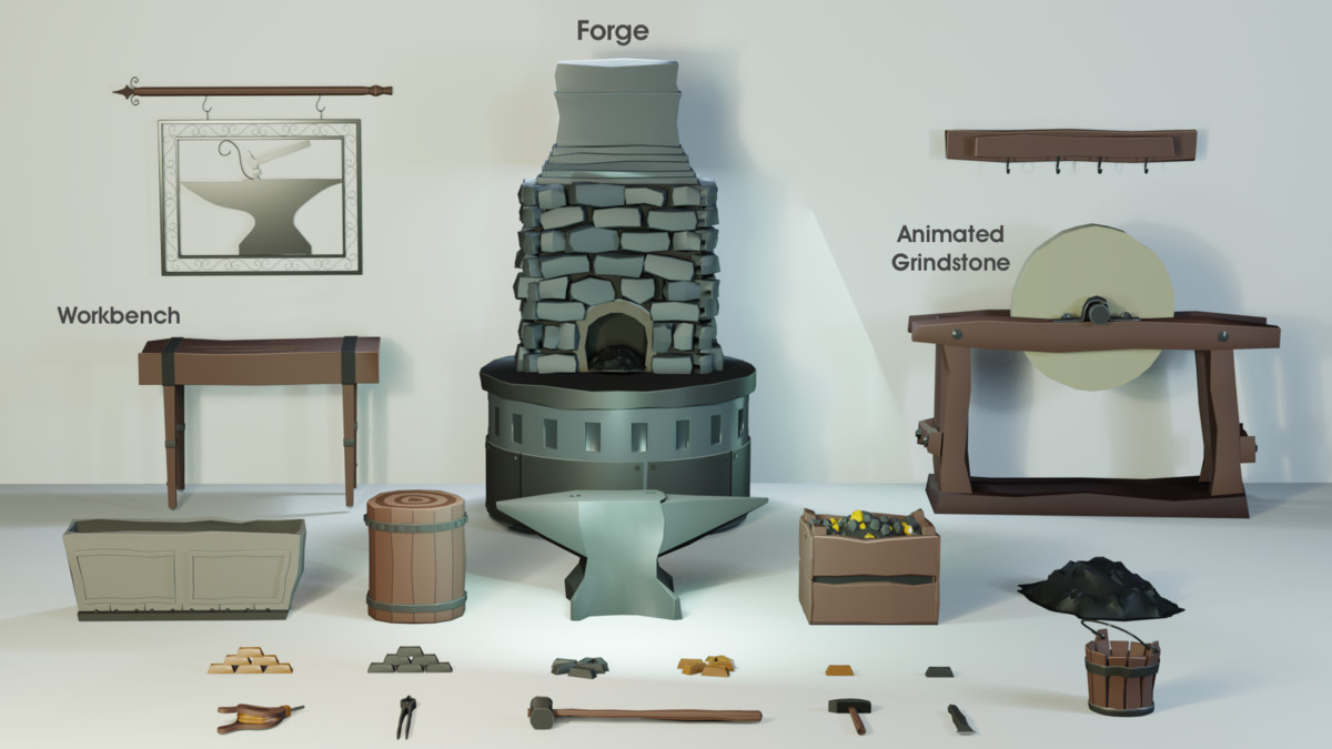 Stylized Blacksmith Props Pack