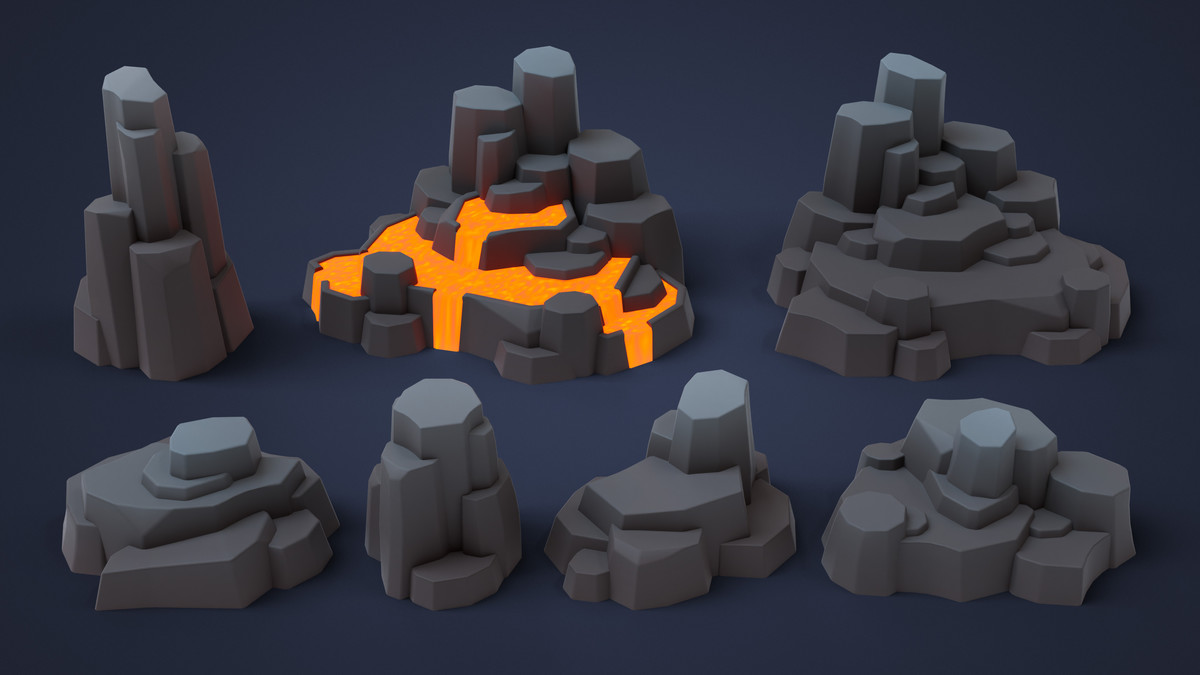 Inferno World - Low Poly 3D Models