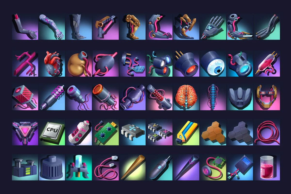 2700 Cyberpunk RPG Icons Pack