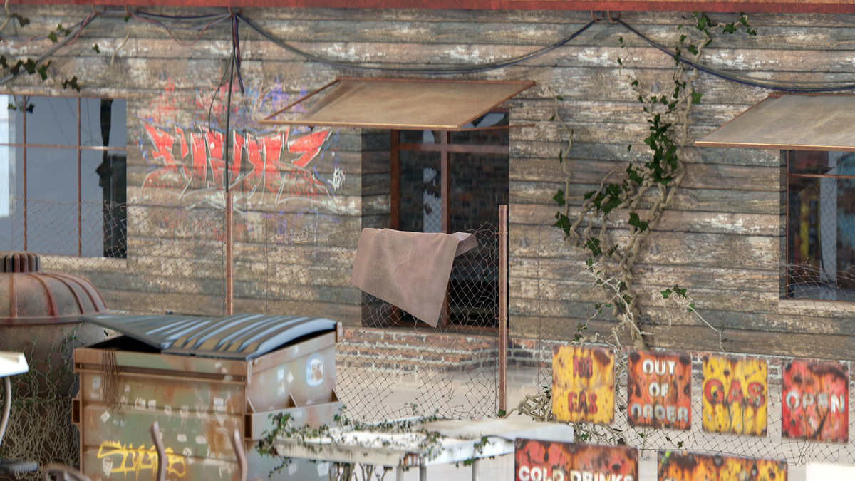Post-Apocalyptic Junkyard Rusty Gas Station Props Pack (217 3d assets)