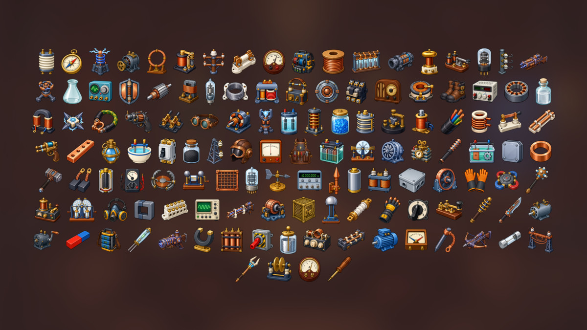 Electrical Engineering Electronics Laboratory Power Systems Icons Pack