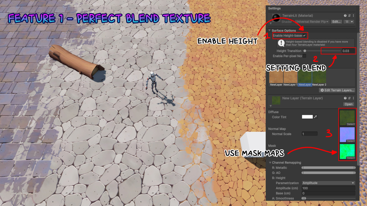Handpainted Pavement Textures Pro | Terrain Tool | URP HDRP
