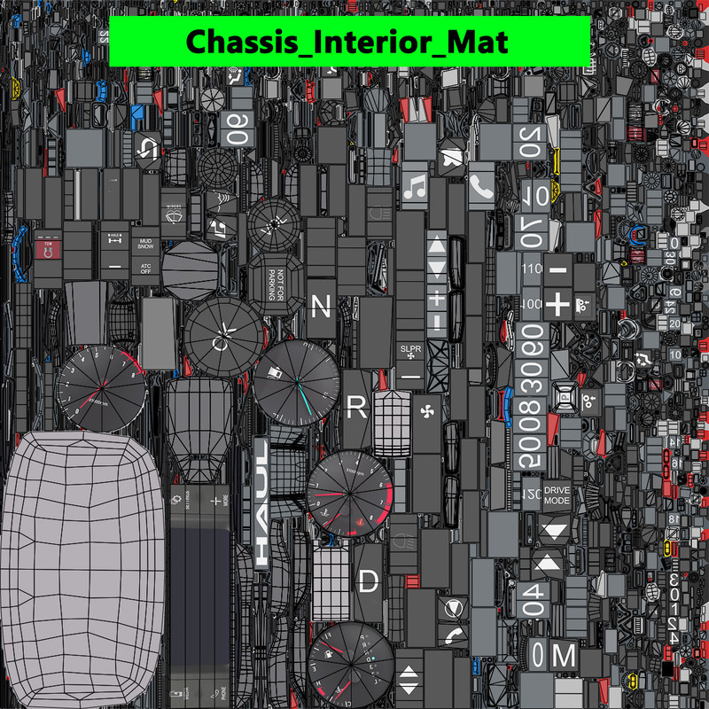 Heavy Truck Chassis 05 White Interior URP HDRP Textures