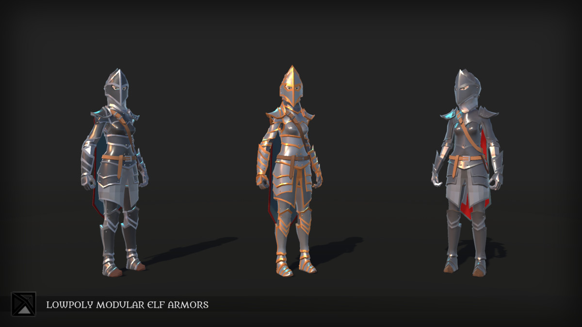 Lowpoly Elves Modular Armors - MEDIEVAL FANTASY SERIES