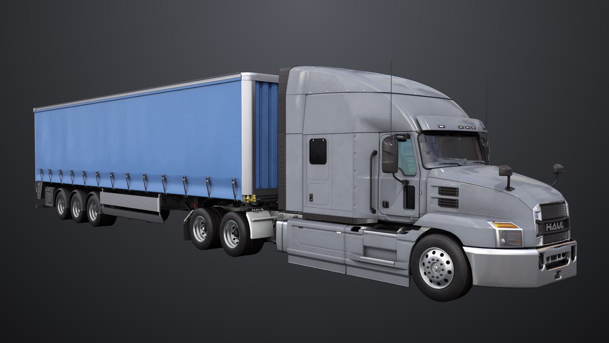 Heavy Truck 05 Curtainsider Trailer URP HDRP Textures