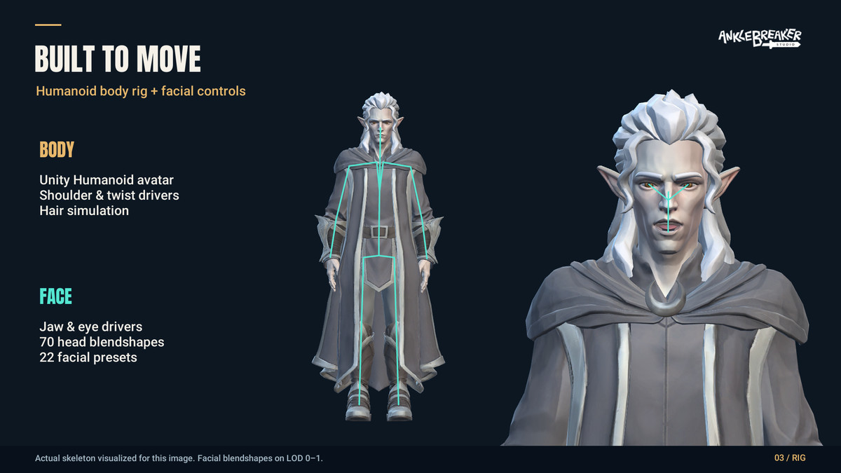 Stylized Elves Characters - Facial & Body Rig