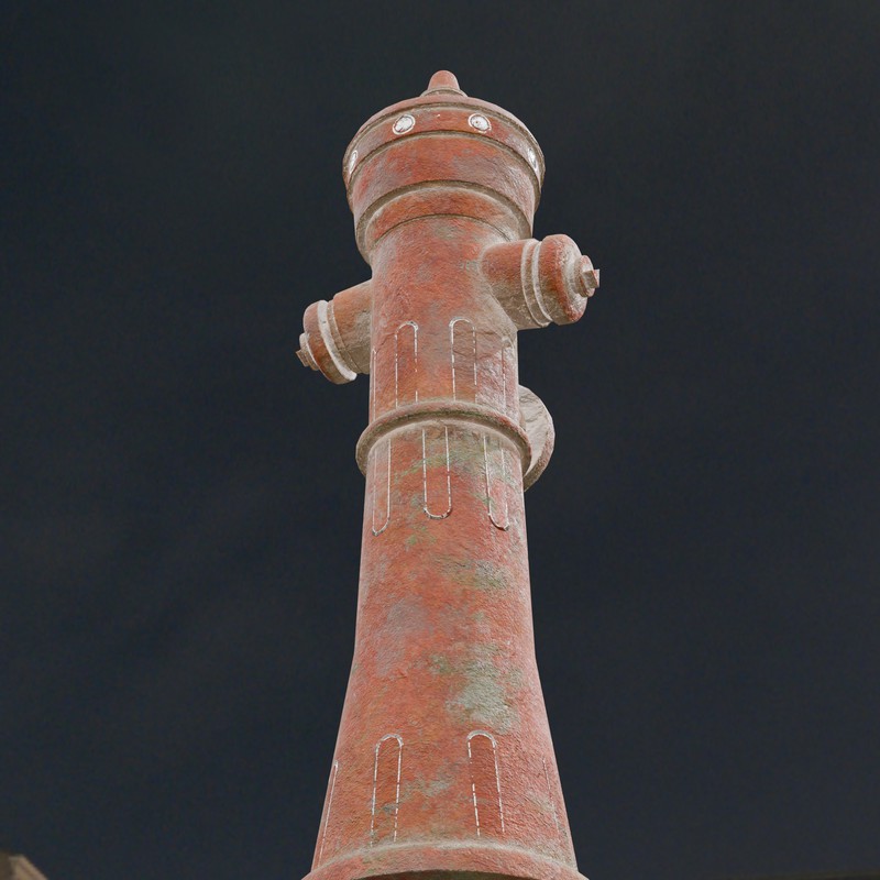 Rusty Fire Hydrant – Low Poly PBR with LODs (4 Variations)