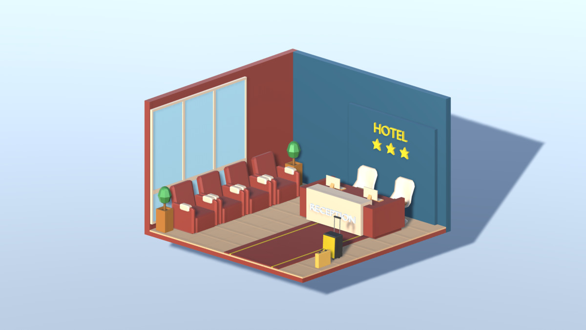 3D LOWPOLY WORK ROOMS
