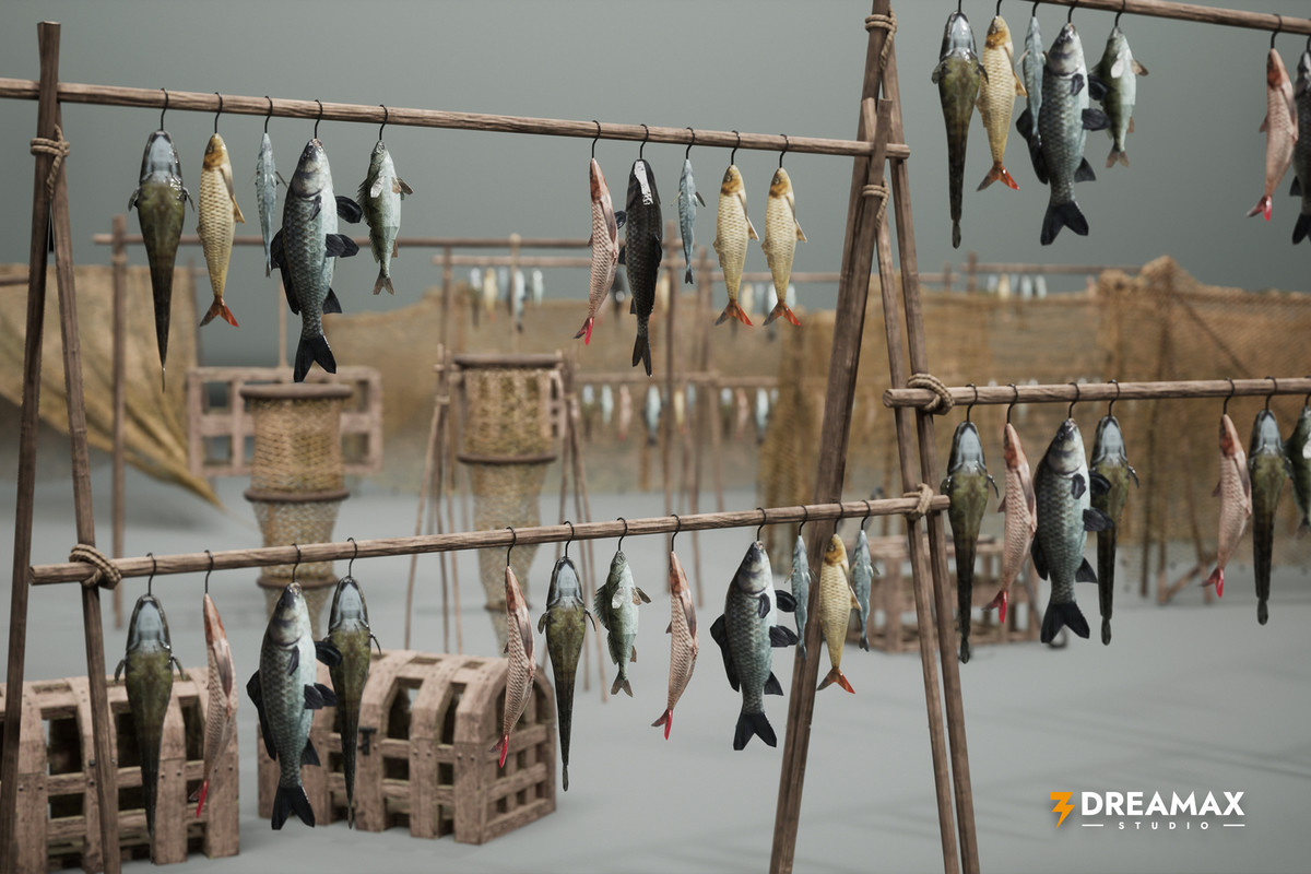 Medieval Fishing Props – Tools & Traps Pack Vol. 1