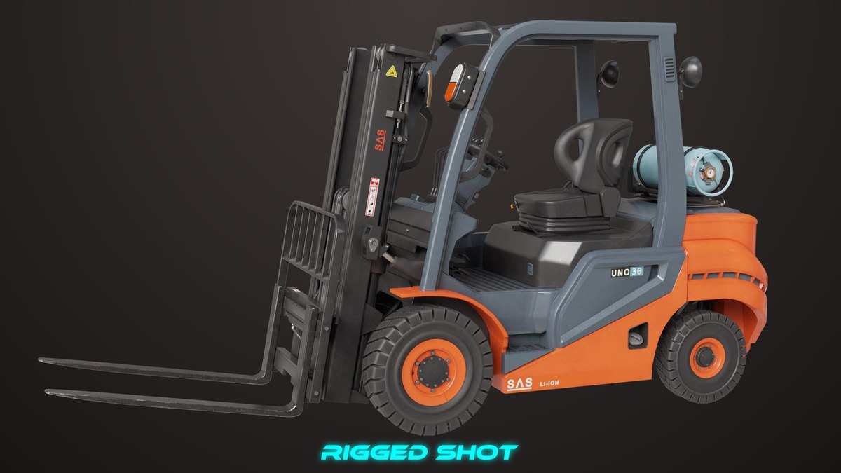 Forklift Truck 02 Orange URP HDRP Textures