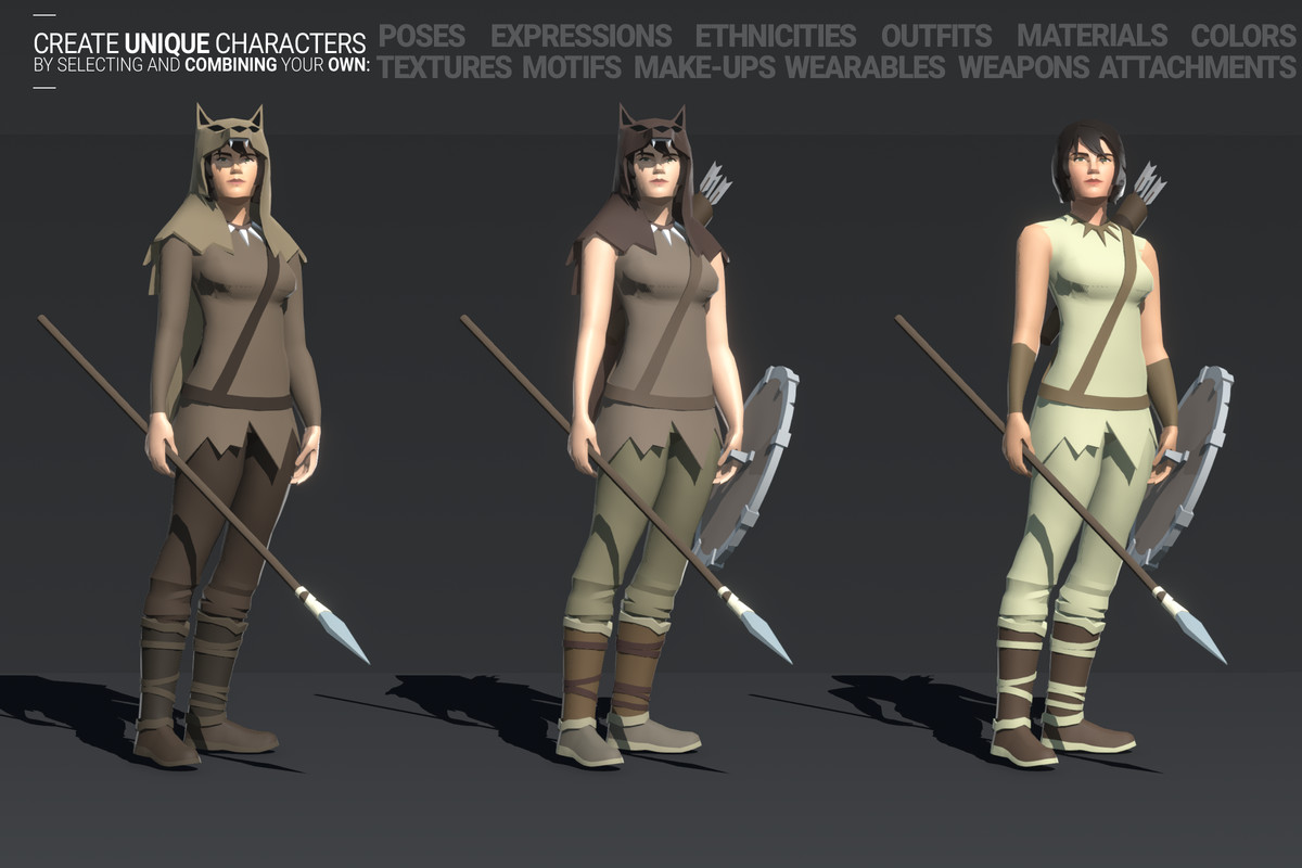 Polyquest Heroes: Warrior I Huntress