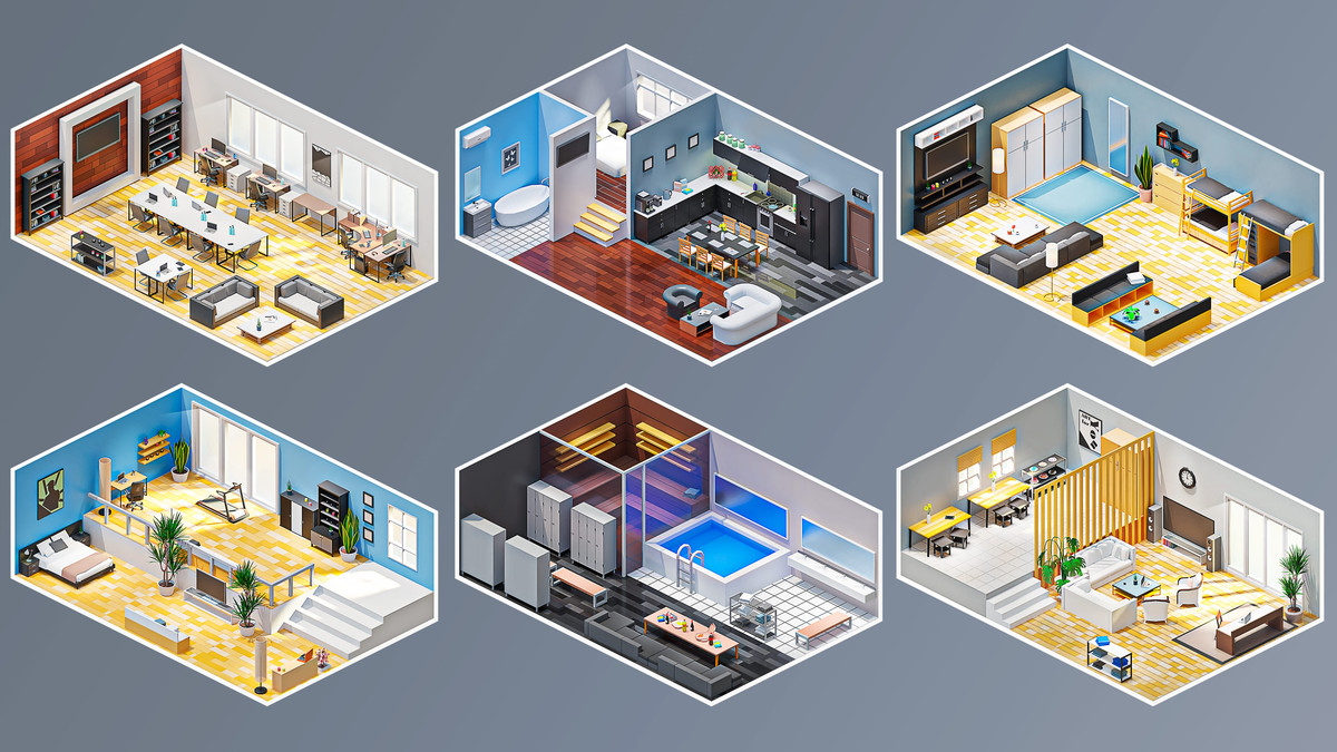 Interior 6 - Low Poly 3D Models Pack