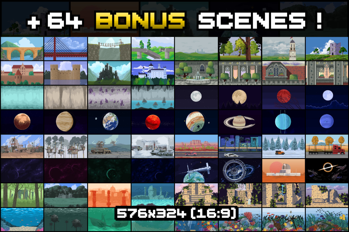 280 Ultimate Pixel Backgrounds Collection