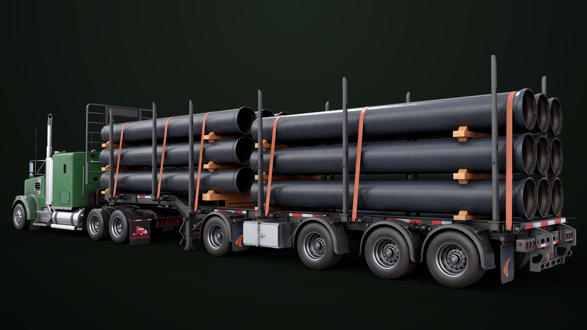 Truck 07 Log Trailer with All Loads Collection