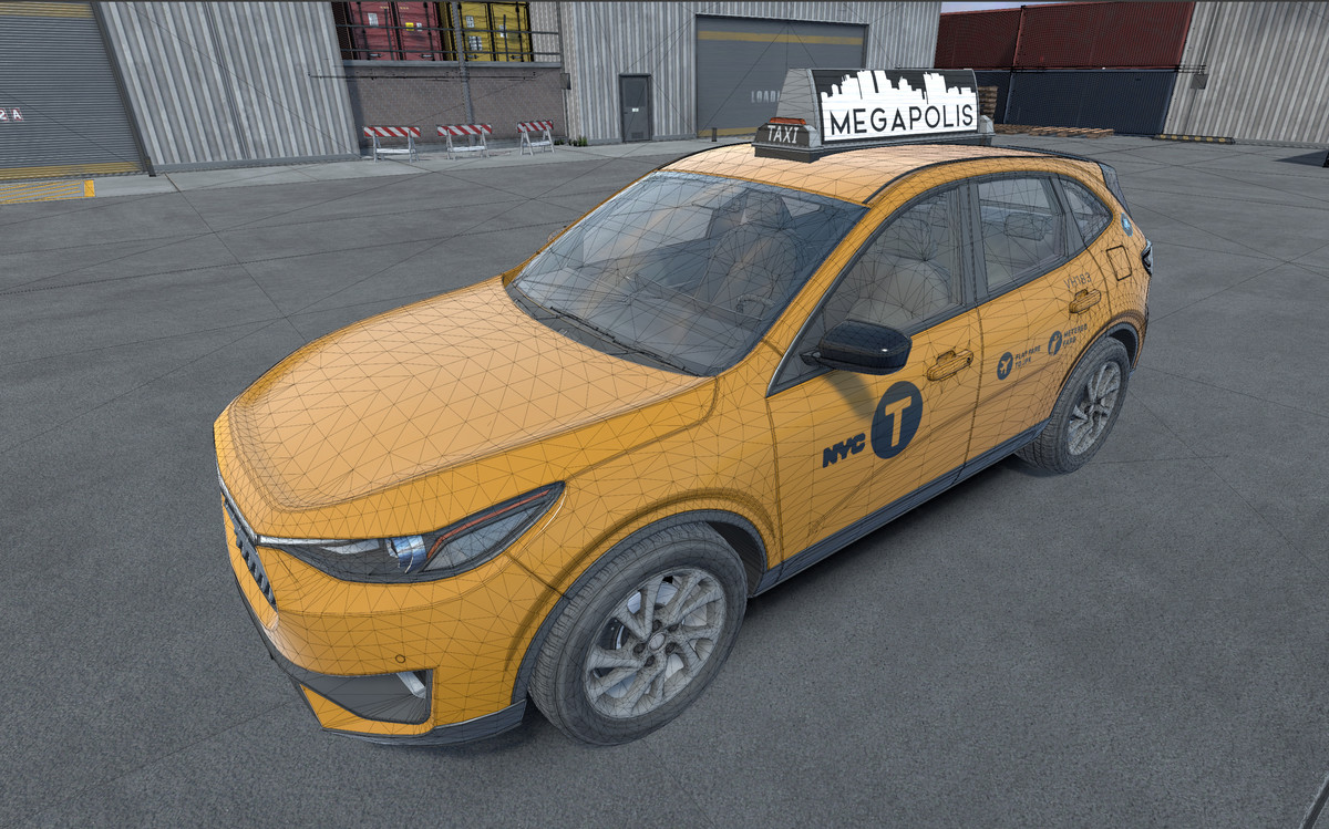 Yellow SUV taxi