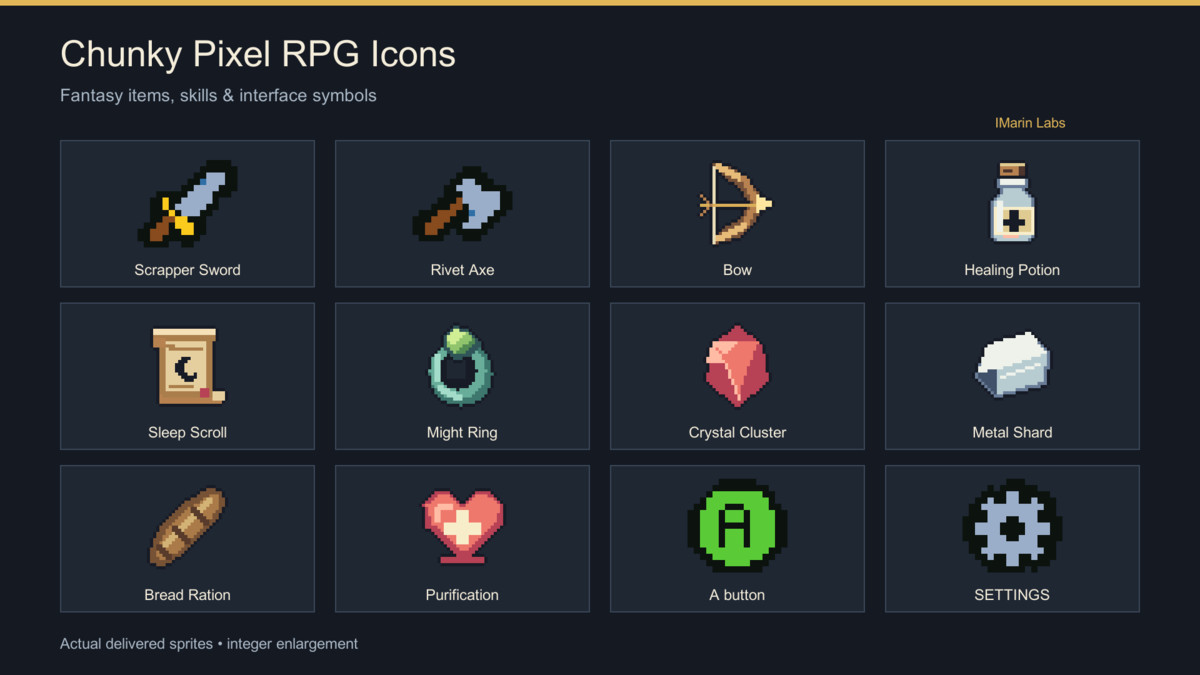 Chunky Pixel RPG Icons