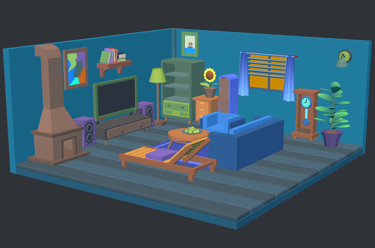 Cute Low Poly Furniture Pack - Colorful Interior Props