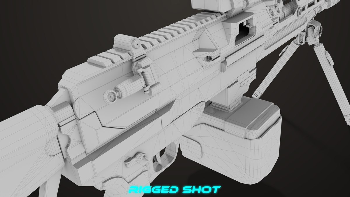 Machine Gun 14 Black URP HDRP Textures