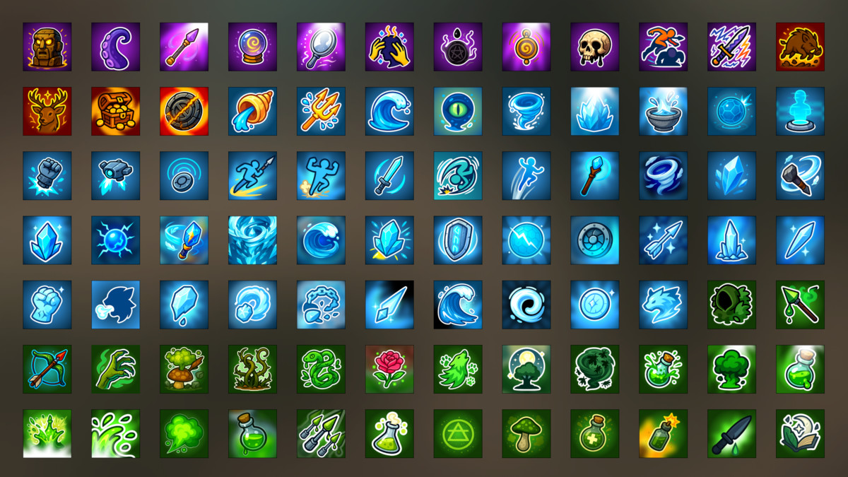 Fantasy RPG Skill Icons Pack for Abilities Spells Magic Combat Strategy