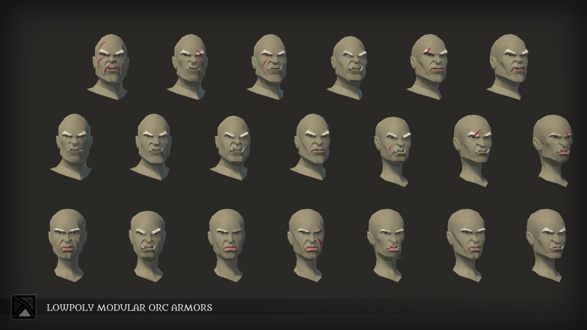 Low Poly Orc Modular Armors - LOWPOLY MEDIEVAL FANTASY SERIES