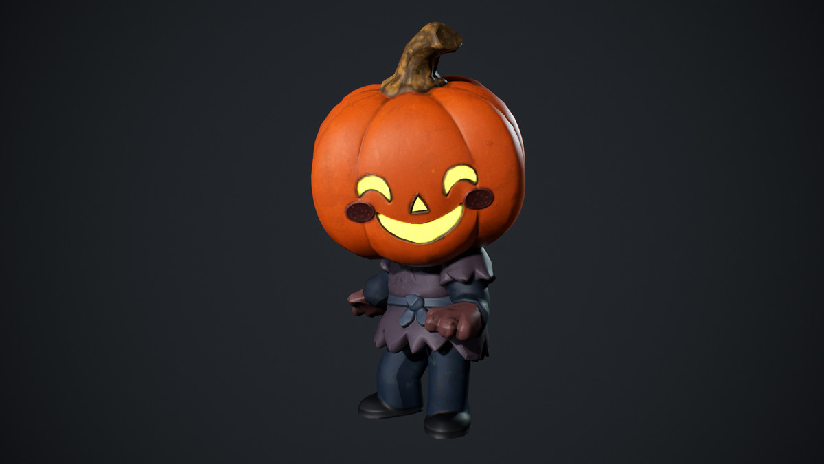 Cute Scarecrow Low Poly