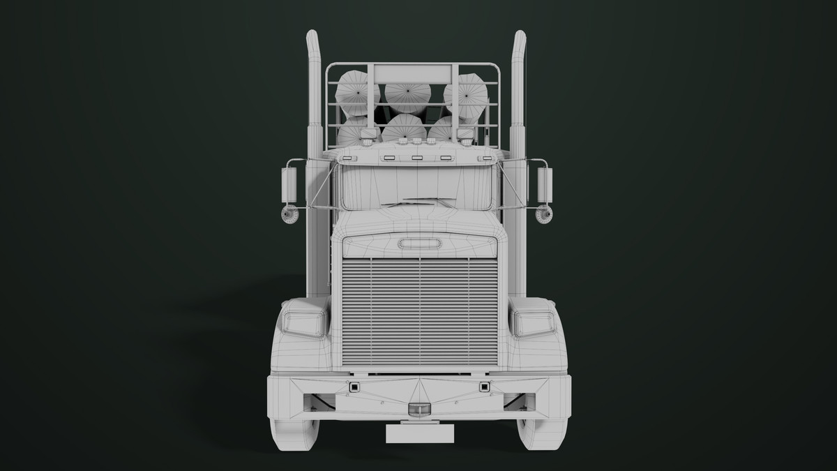 Truck 07 Log Trailer Green Version URP HDRP Textures