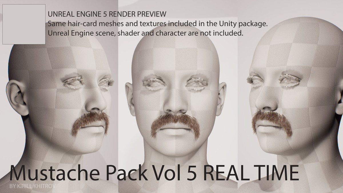 Moustache Pack Vol. 1 Real-Time Facial Hair Styles