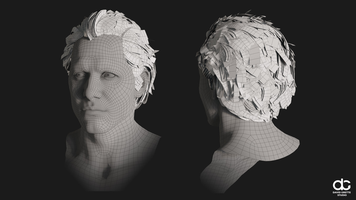 Realistic male hairstyles, pack #5 | Rigged hair, game-ready, low-poly