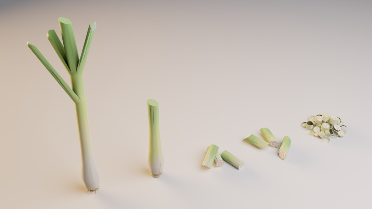 Stylized Asian Vegetable 3D Model Pack – Modular Low Poly Set