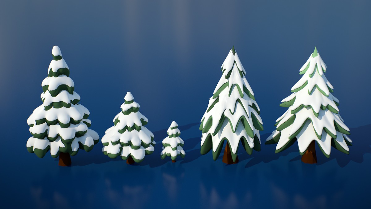 Stylized Lowpoly Winter City Asset Pack