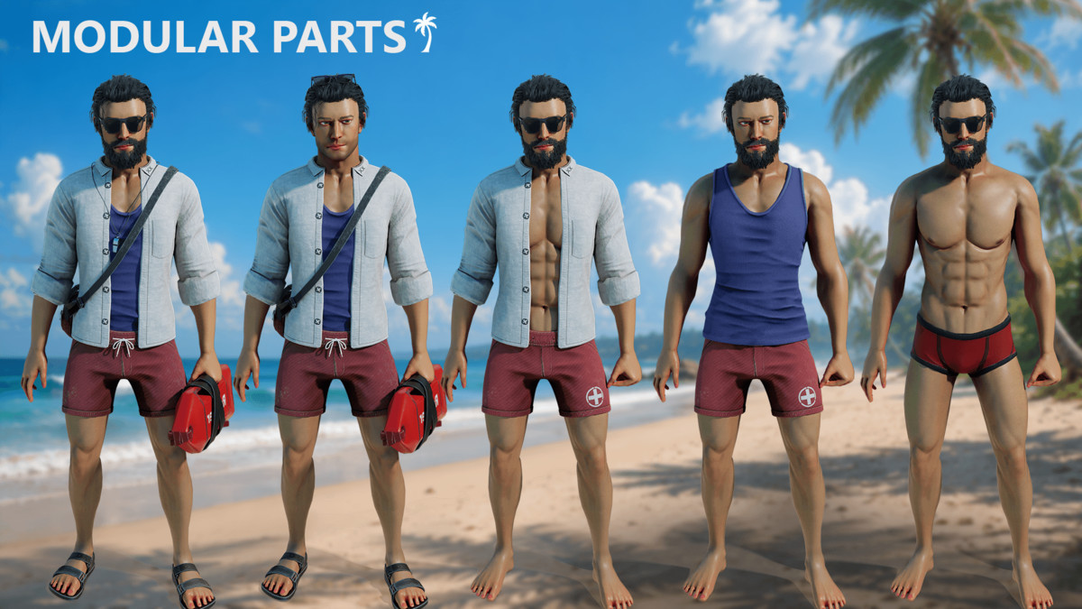 Coastal Lifeguard Man – Summer Beach Character