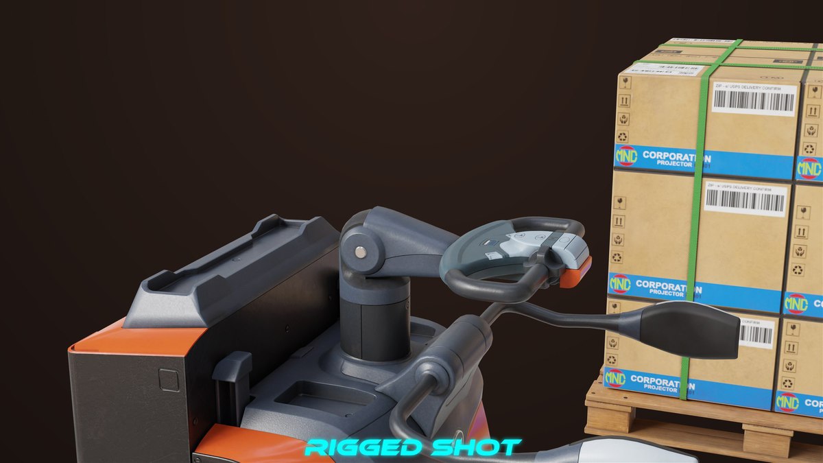 Forklift with Pallet 01 Orange URP HDRP Textures