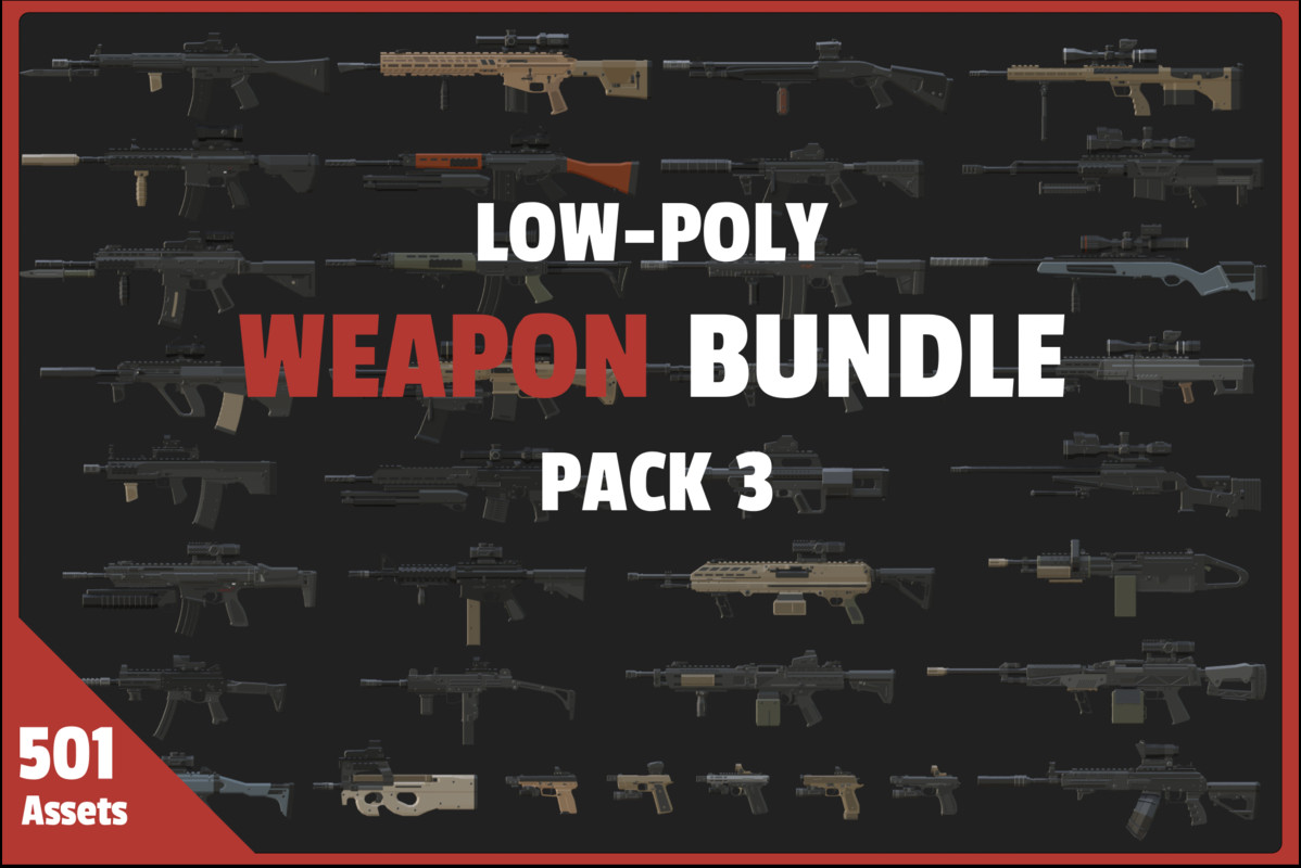 Low Poly Weapon Bundle Pack Fin