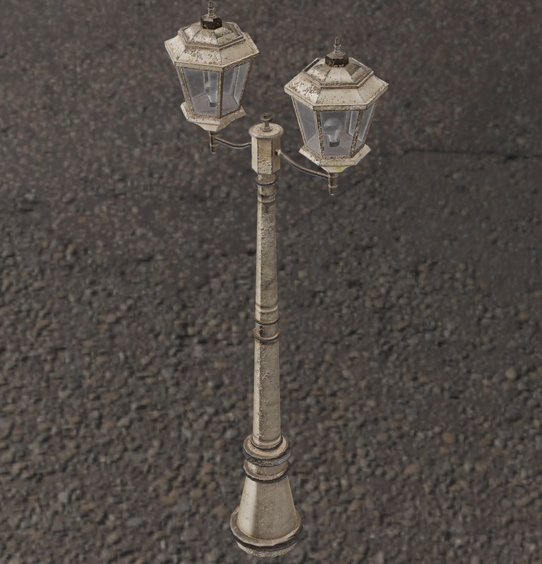 Ornate Double Street Lamp - 4 Texture Variants Pack