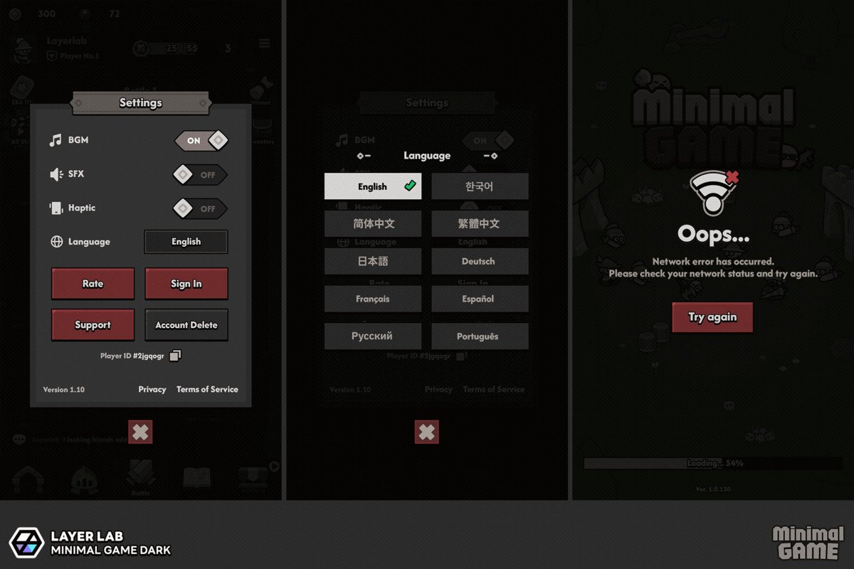 GUI Pro - Minimal Game Dark