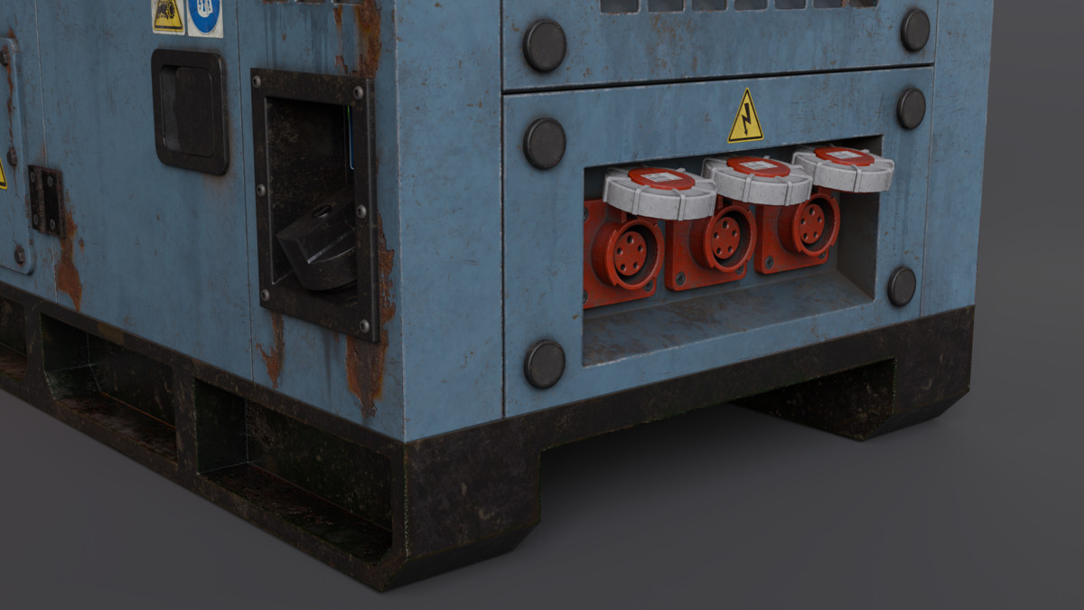 Diesel Generator (Interactive - Game ready)