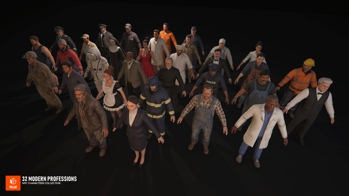 32 Modern Professions – NPC Characters Collection