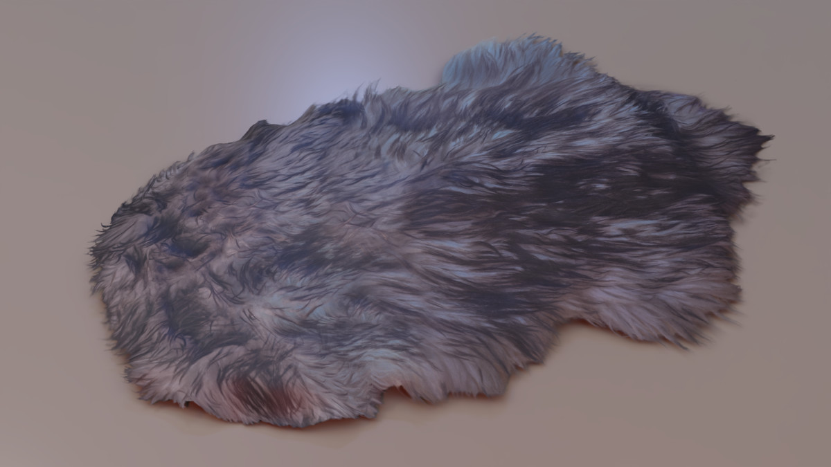 Animal pelts volume 6 bear, kangaroo, tiger, rhino, sheep, goat 4k URP Hair LODs