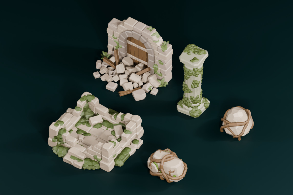 Low Poly Ruins Pack