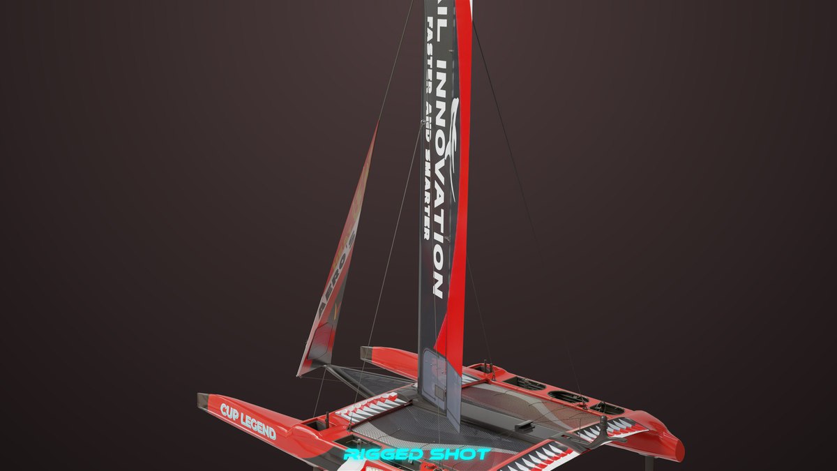 Yacht Hydrofoil Sailing Boat 02 Black URP HDRP Textures